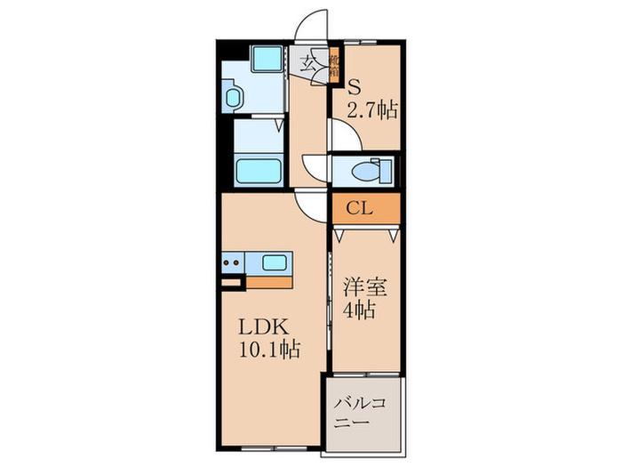 ブレイクスルー行橋(1SLDK/2階)の間取り写真