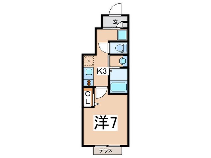 サンハイム(1K/1階)の間取り写真