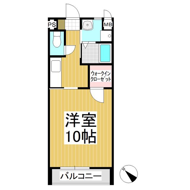 REFUGE A(1K/2階)の間取り写真