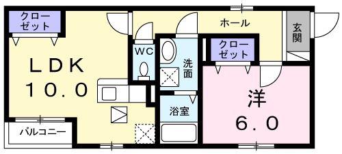 カーサ・神田(1LDK/1階)の間取り写真