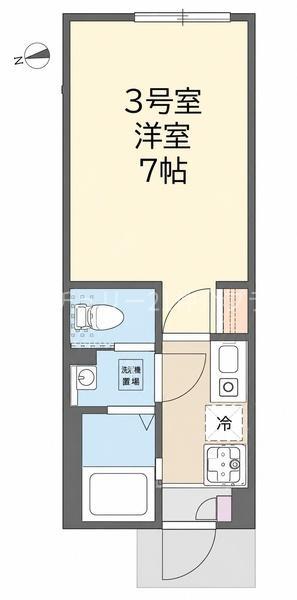 THE COVE(1K/2階)の間取り写真