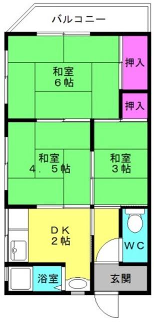 土山コーポ(3DK/2階)の間取り写真