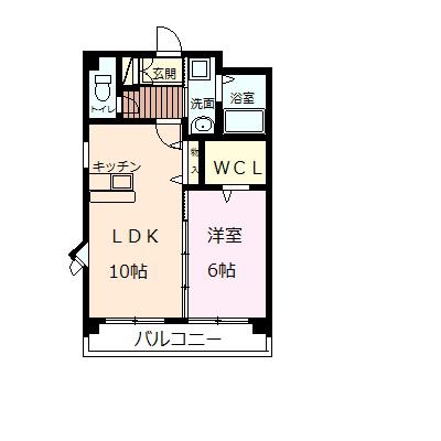 イクスピアリ菊陽(1LDK/2階)の間取り写真