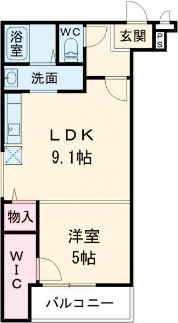 チェリーブロッサムI番館(1LDK/2階)の間取り写真