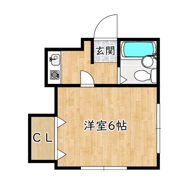 コサエール(1K/3階)の間取り写真