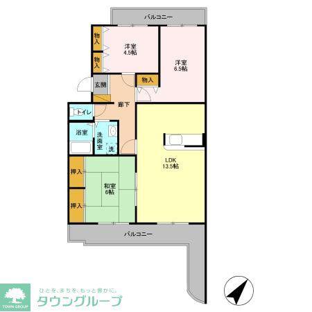 エコガーデンA棟(3LDK/3階)の間取り写真