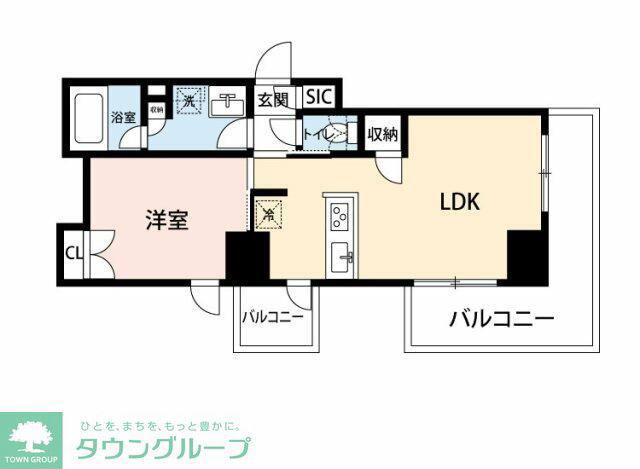 マイナビSTAY EKISM さいたま新都心(1LDK/6階)の間取り写真
