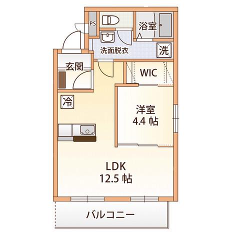 ル・パルク(1LDK/1階)の間取り写真