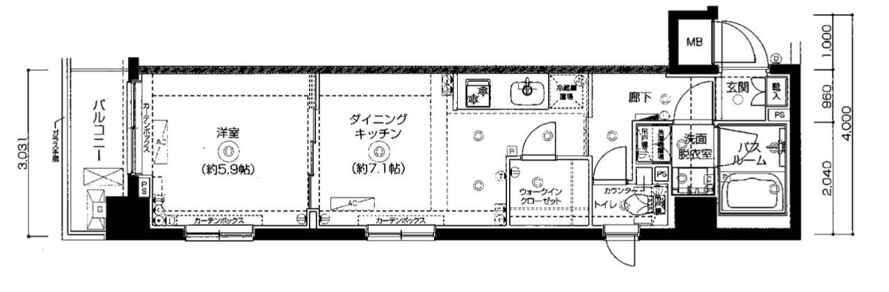 ZOOM駒込(1LDK/4階)の間取り写真