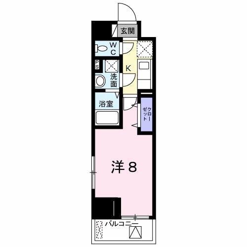 サン・パラスト(1K/4階)の間取り写真