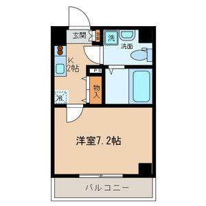 アーバンレジデンス仲之町(1K/3階)の間取り写真