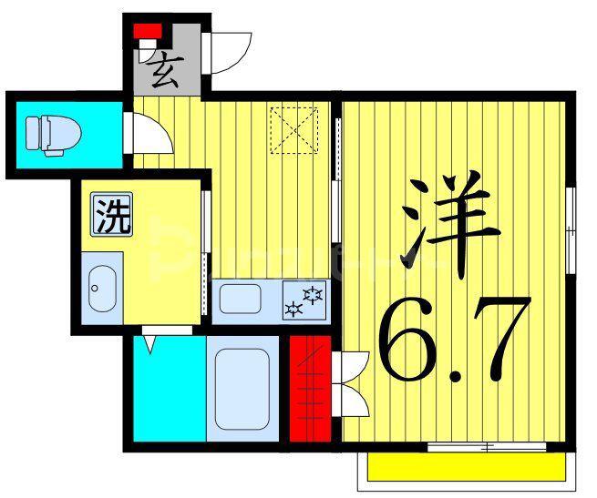 ヘーベルメゾン北綾瀬(1K/4階)の間取り写真