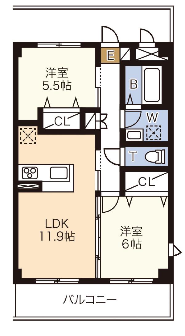LIVELY MINAMIKASE(2LDK/4階)の間取り写真