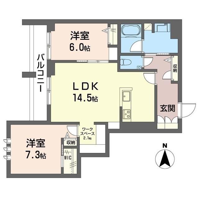 デア グランツ(2LDK/2階)の間取り写真