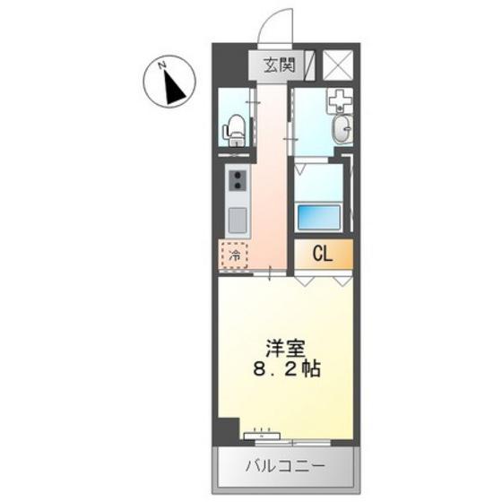 ECLOUD(1K/2階)の間取り写真