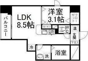 グラン・ドミール一番町(1LDK/3階)の間取り写真
