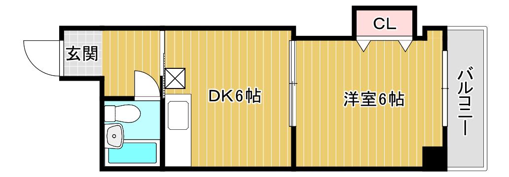 メゾンブランカ(1DK/7階)の間取り写真