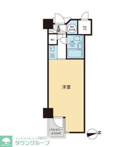 ニュー池袋ハイツ(ワンルーム/2階)の間取り写真