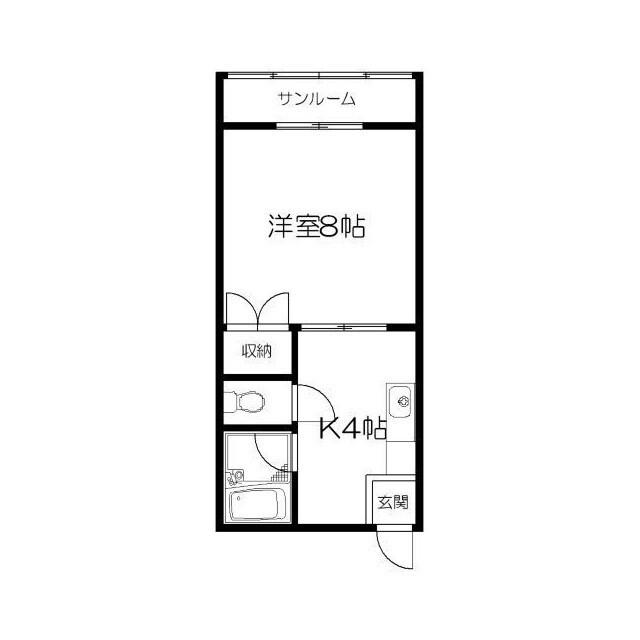 センチュリータカ(1K/2階)の間取り写真