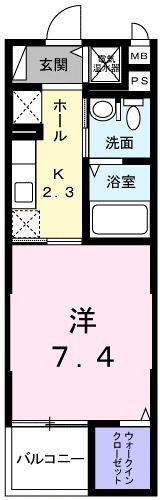 サニーフォルネ(1K/3階)の間取り写真