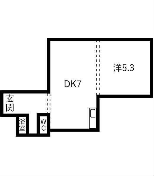 琴似ドムール(1DK/2階)の間取り写真