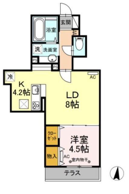 プリマベーラ(1LDK/1階)の間取り写真