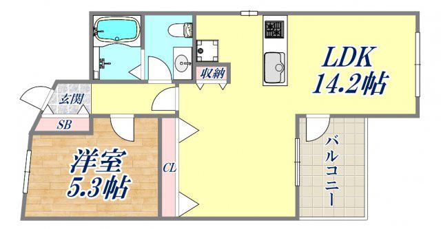 コナビレッジ(1LDK/4階)の間取り写真