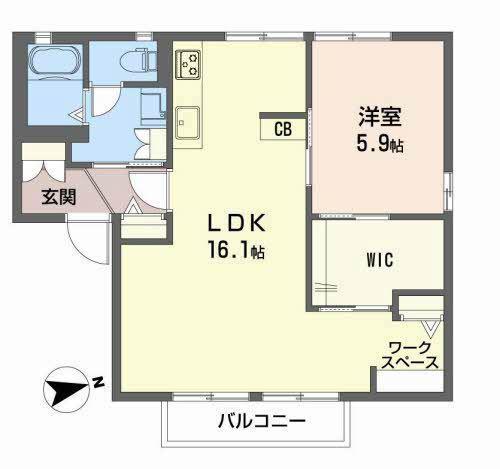 ディアスさや(1LDK/2階)の間取り写真