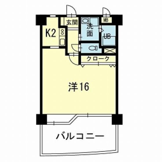 サウスビュー(1K/7階)の間取り写真
