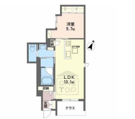 シャーメゾン豊中本町2(1LDK/1階)の間取り写真