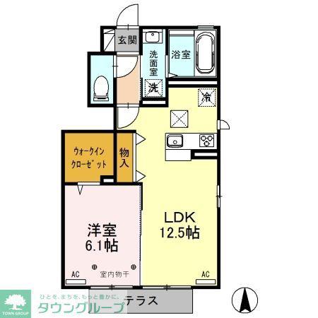 アールズコート(1LDK/1階)の間取り写真
