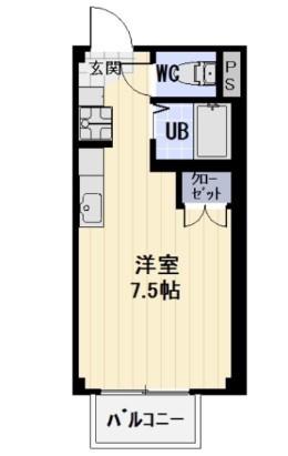 ＪＲ東海道本線 西焼津駅 徒歩8分 2階建 築22年(ワンルーム/2階)の間取り写真