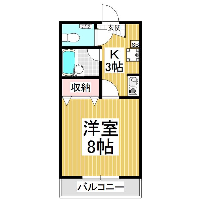 メゾンブランシュ山下(1K/1階)の間取り写真