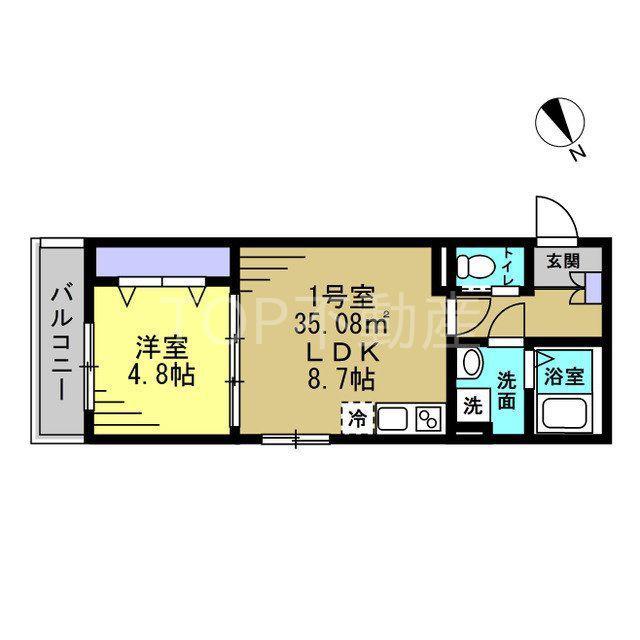 アミークス(1LDK/1階)の間取り写真