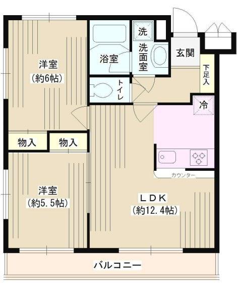 ルミエール妙蓮寺2(2LDK/3階)の間取り写真