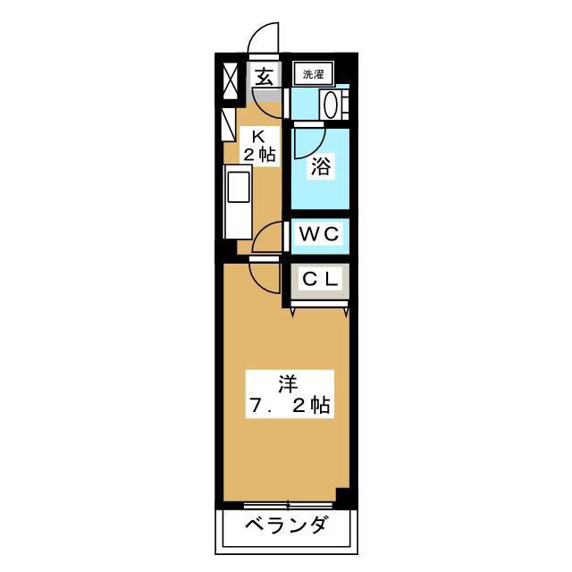 ウェルパインII(1K/3階)の間取り写真