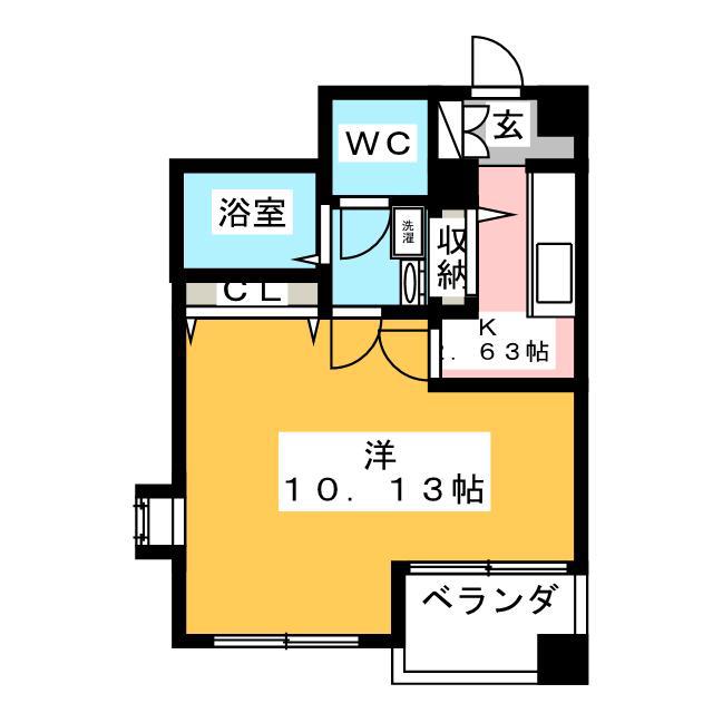 リバーサイド平井(1K/2階)の間取り写真