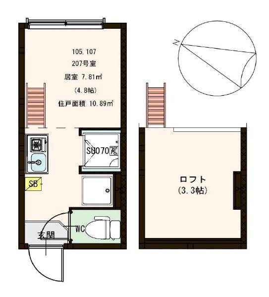 ヴィスタグランデ南阿佐ヶ谷(ワンルーム/2階)の間取り写真