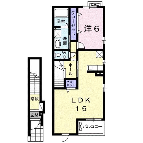 カトレーヴVII(1LDK/2階)の間取り写真