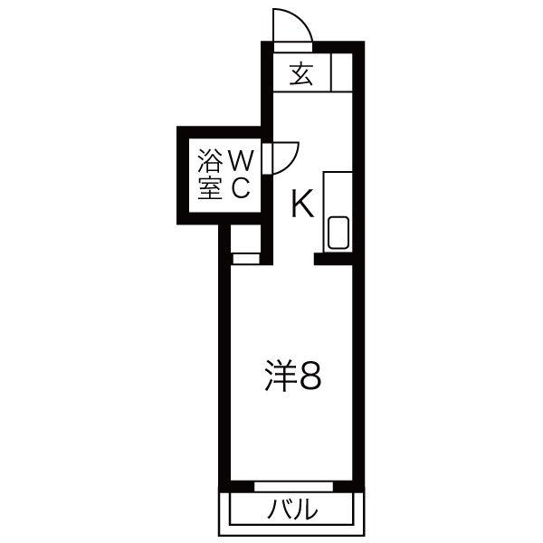 メゾン603(1K/2階)の間取り写真