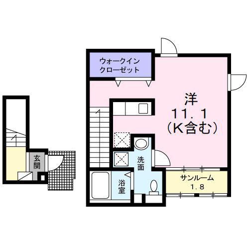 ＪＲ東海道本線 静岡駅 バス乗車時間：24分 最寄りバス停で下車 徒歩6分 2階建 築11年(ワンルーム/2階)の間取り写真