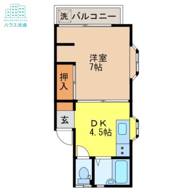 アップルハイツ(1DK/1階)の間取り写真