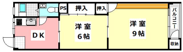 三和第8マンション(2DK/2階)の間取り写真