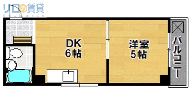 LIVESPACE大桐(1DK/1階)の間取り写真