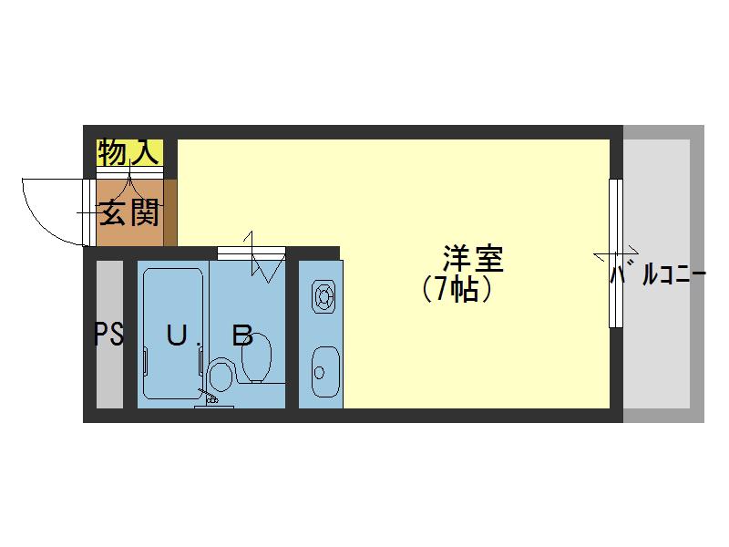 大昭マンション(ワンルーム/3階)の間取り写真