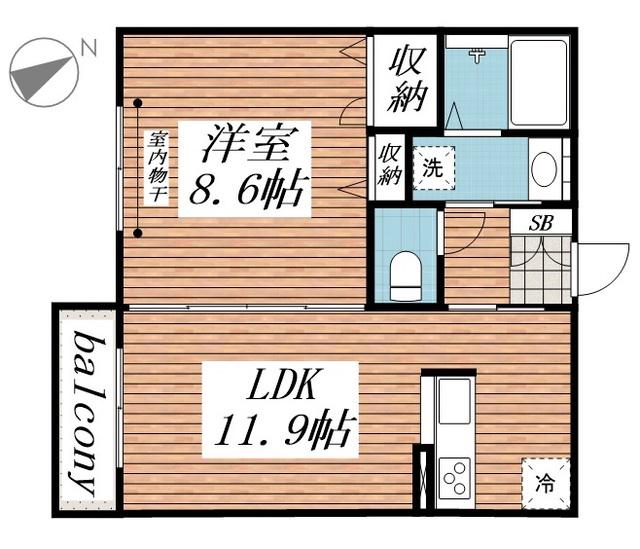 ウイング白金(1LDK/2階)の間取り写真