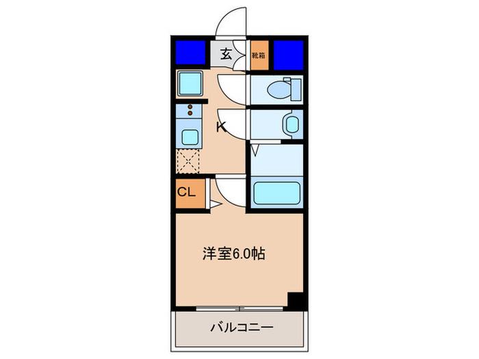 ROYAL ASHLEY GAMO(1K/5階)の間取り写真