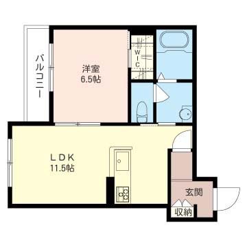 VERDIER(1LDK/2階)の間取り写真