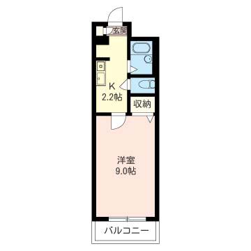 グレイス東船橋(1K/2階)の間取り写真