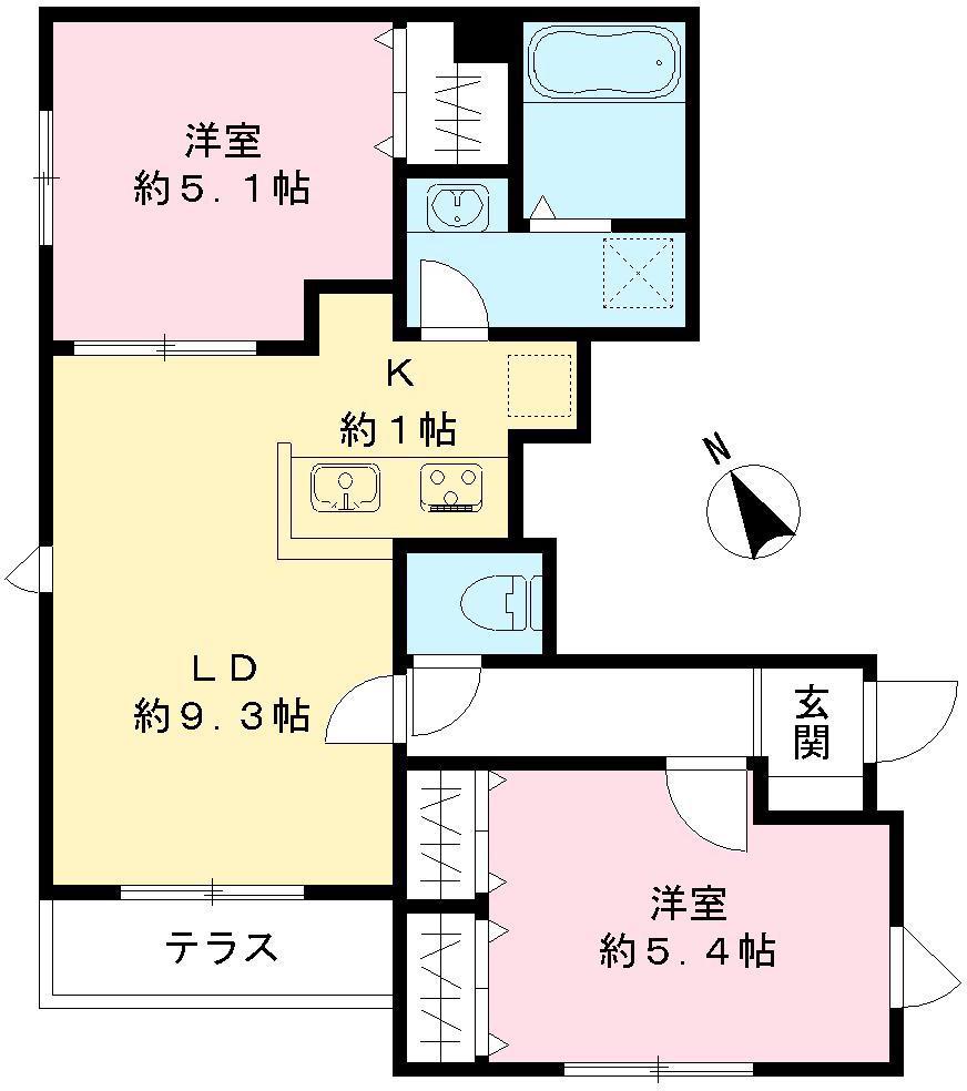 I-FLAT アイフラット(2LDK/1階)の間取り写真